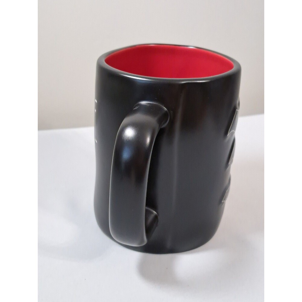 Rae Dunn Halloween VAMPIRE JUICE Black Mug with Red Interior and Bats - Picture 4 of 6